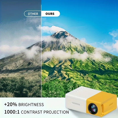 Mini Projetor Portátil LED 1080p - 600 Lumens, HDMI, Modelo YG300 - Envio Imediato