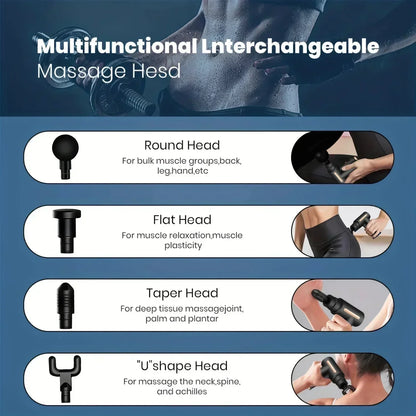 Pistola Massageadora USB Portátil - Relaxamento Muscular com Vibração